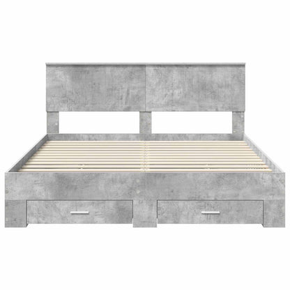 Struttura del letto con cassetto Grigio Cemento 160 x 200 cm | homemem39