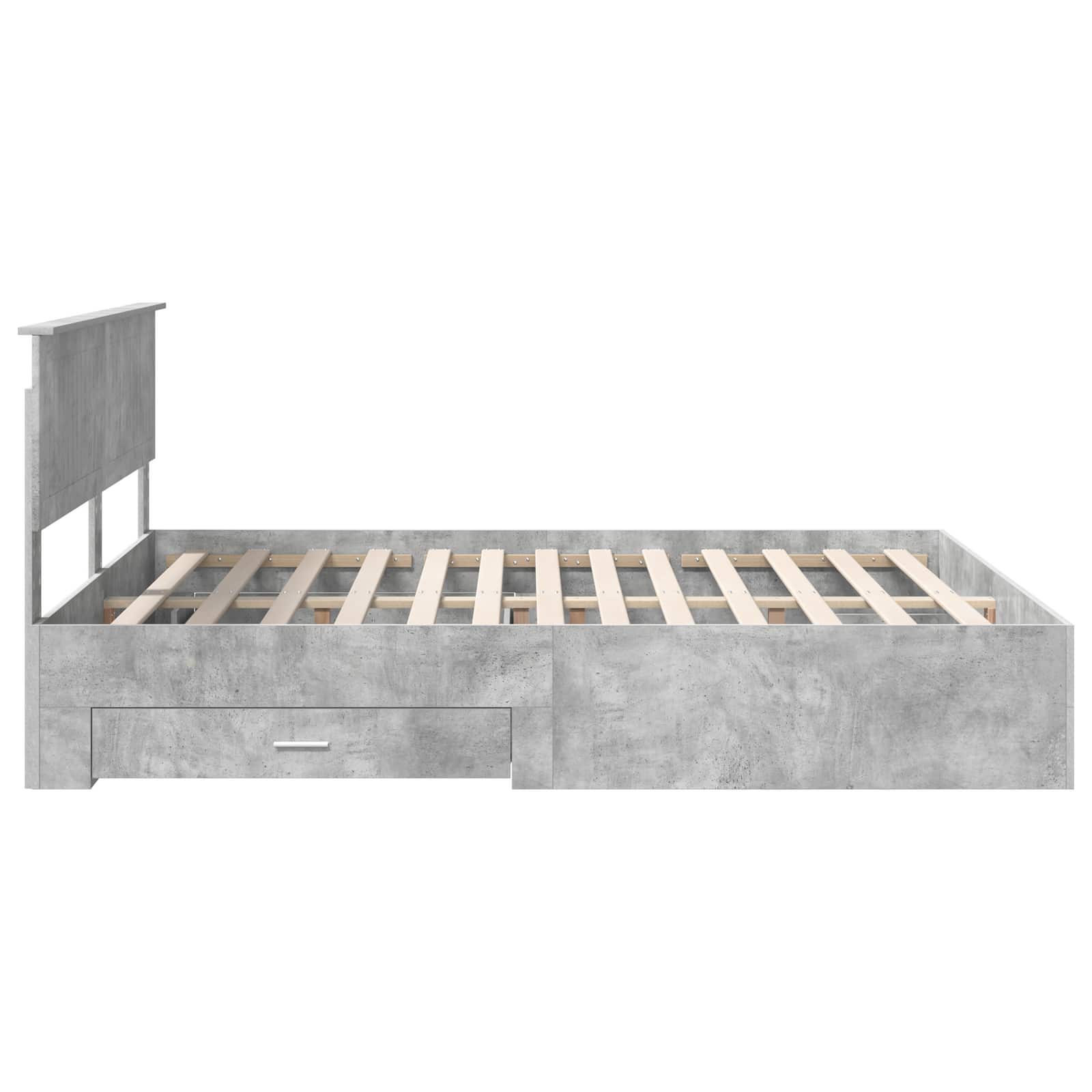 Struttura del letto con cassetto Grigio Cemento 160 x 200 cm | homemem39