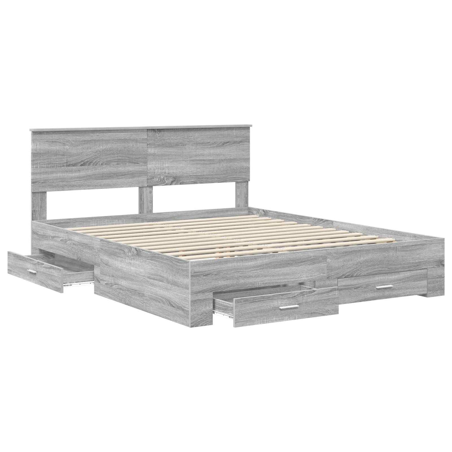 Struttura del letto con cassetto Sonoma grigio 160 x 200 cm | homemem39