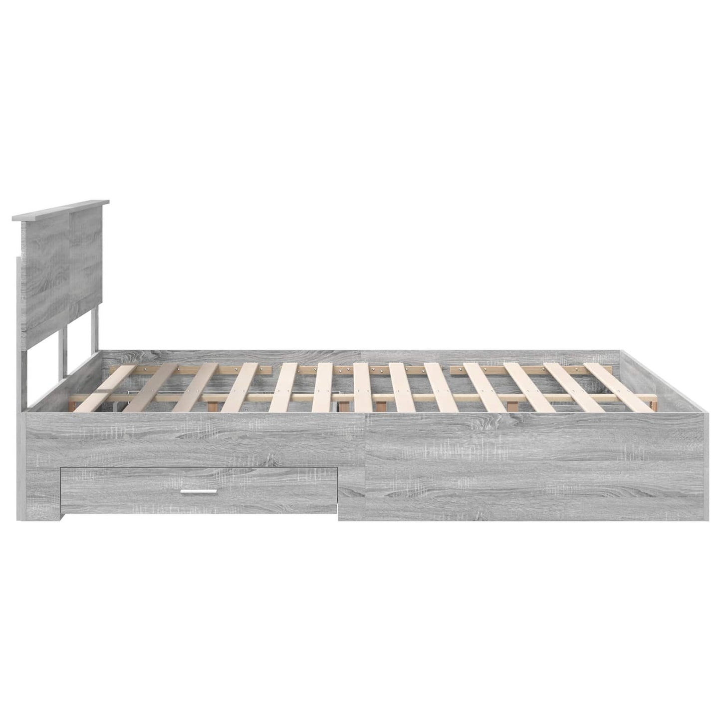 Struttura del letto con cassetto Sonoma grigio 160 x 200 cm | homemem39