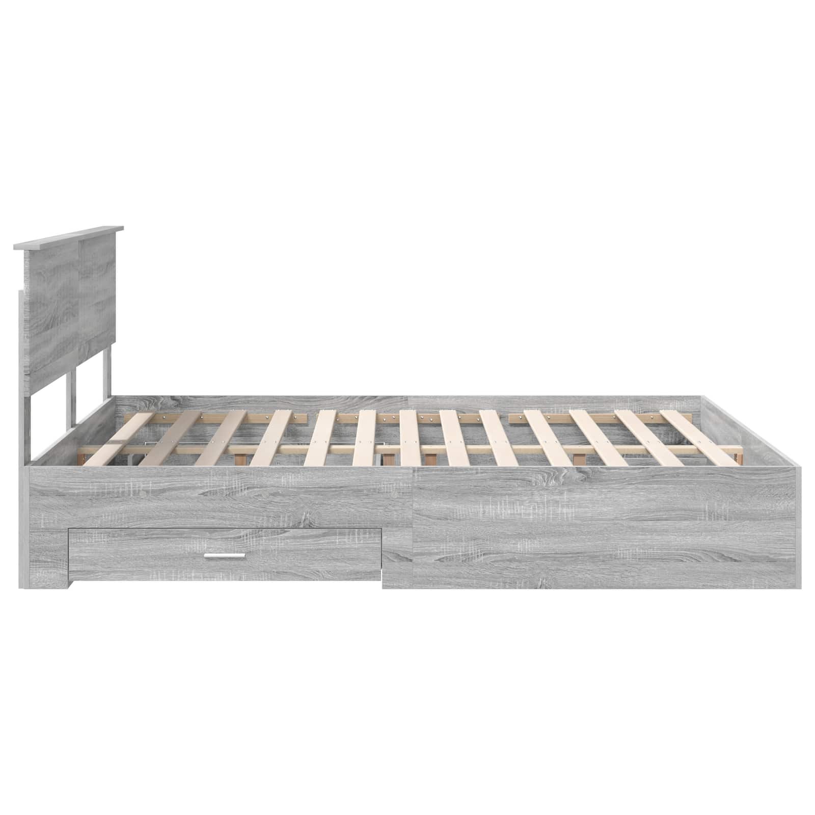Struttura del letto con cassetto Sonoma grigio 160 x 200 cm | homemem39