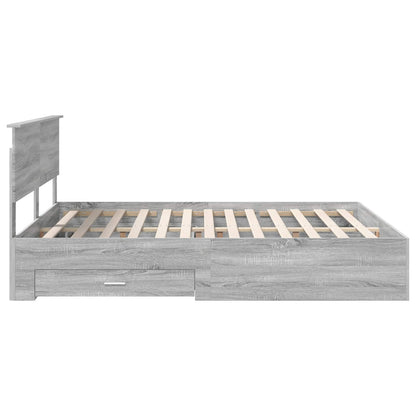 Struttura del letto con cassetto Sonoma grigio 160 x 200 cm | homemem39