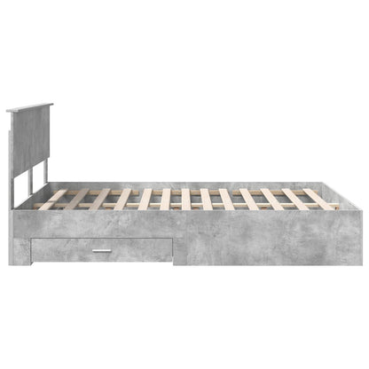 Struttura del letto con cassetto Grigio Cemento 140 x 200 cm | homemem39