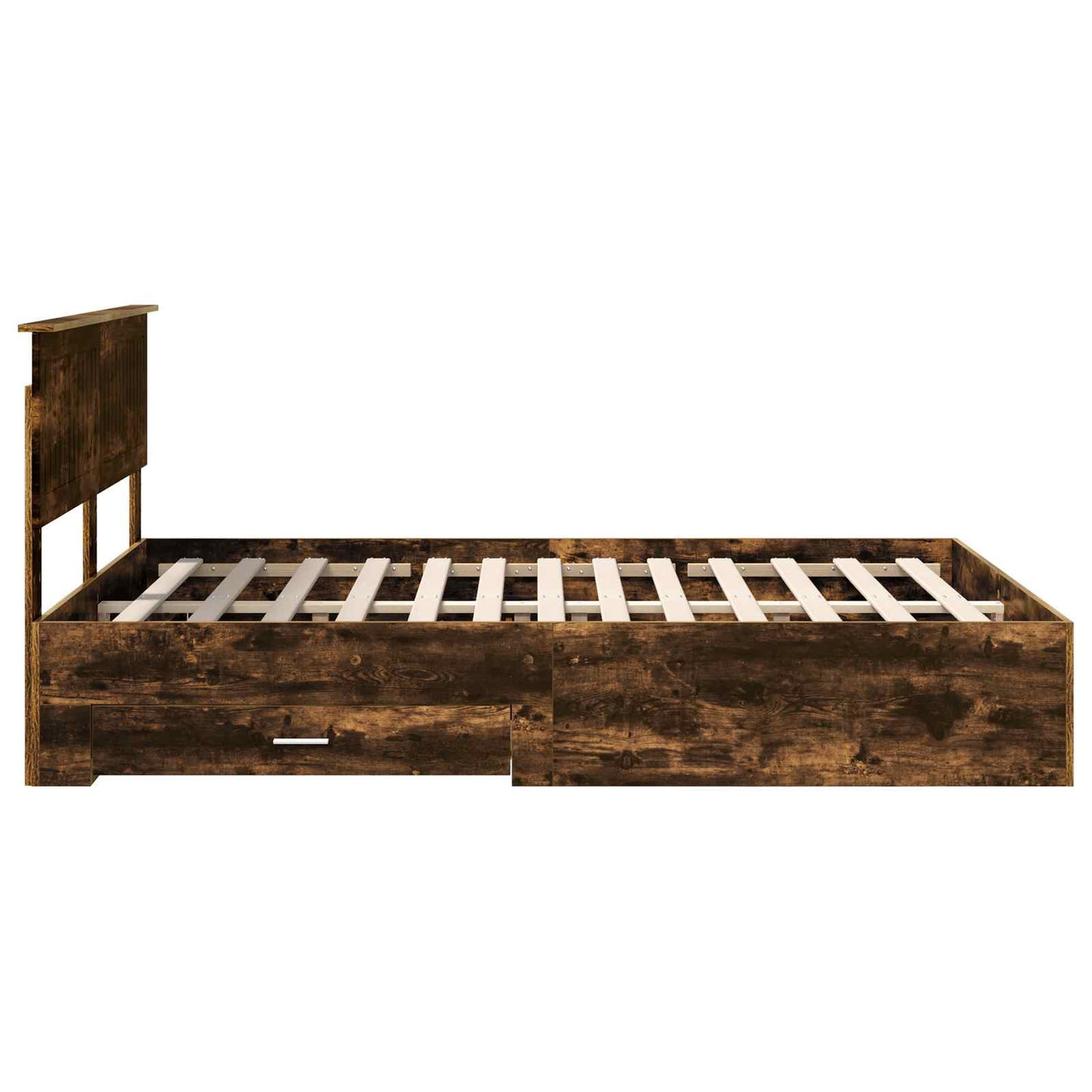 Struttura del letto con cassetto Rovere Fumo 140 x 200 cm | homemem39