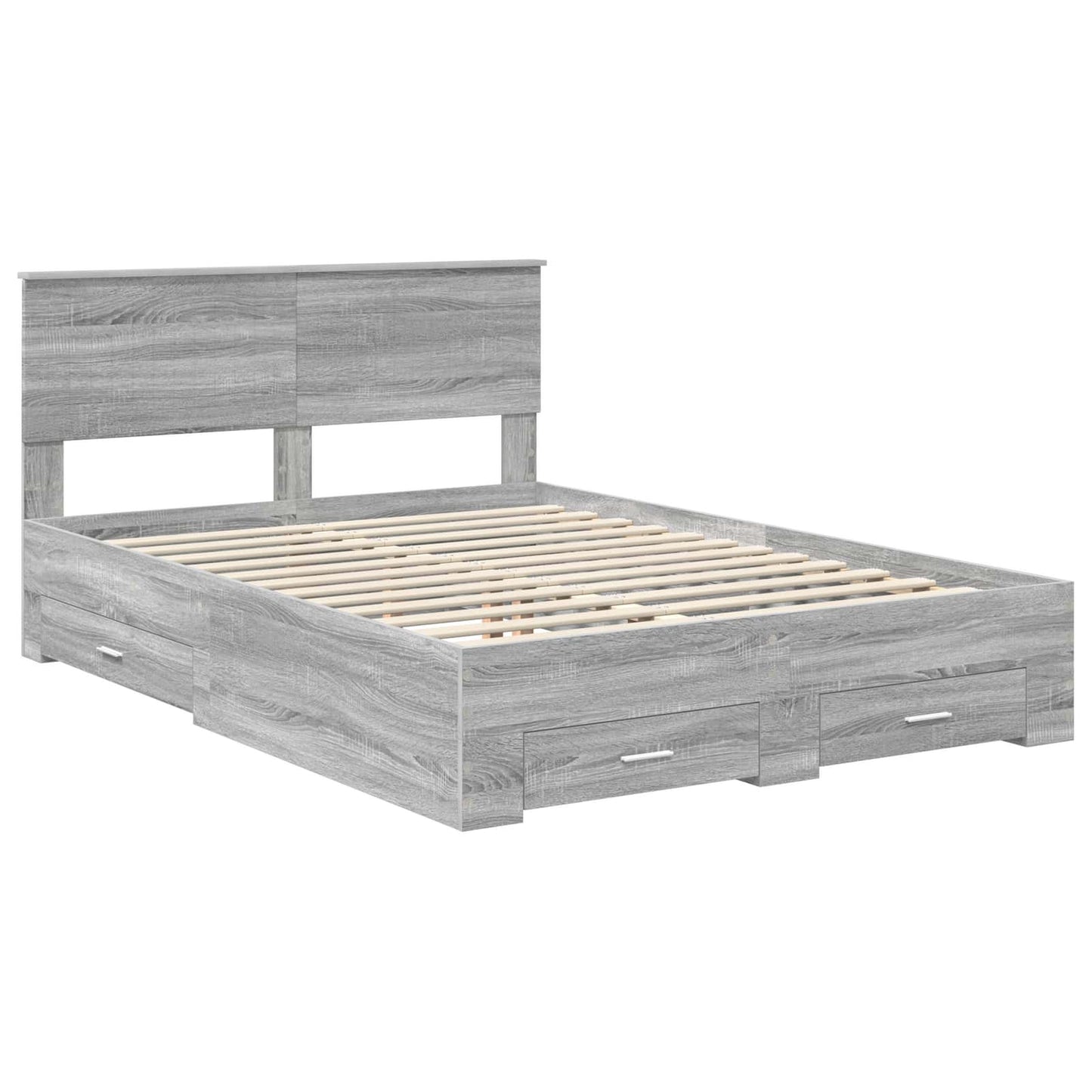Struttura del letto con cassetto Sonoma grigio 140 x 200 cm | homemem39