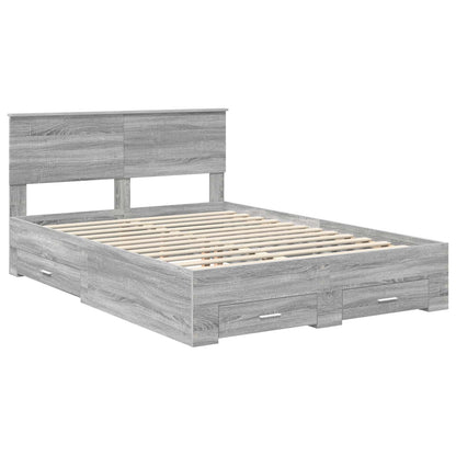 Struttura del letto con cassetto Sonoma grigio 140 x 200 cm | homemem39