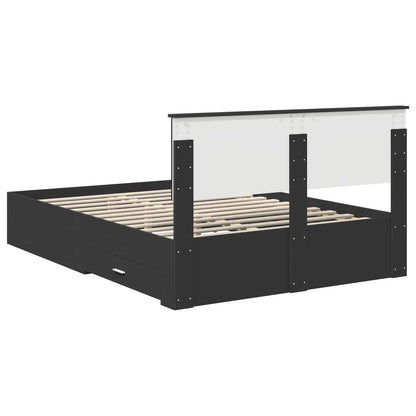 Struttura del letto Nero 140 x 190 cm Legno ingegnerizzato | homemem39