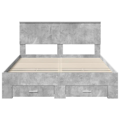 Struttura del letto con cassetto Grigio Cemento 140 x 190 cm | homemem39