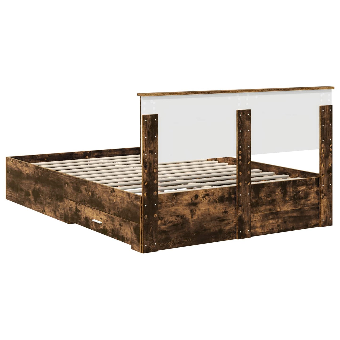 Struttura del letto con cassetto Rovere Fumo 140 x 190 cm | homemem39