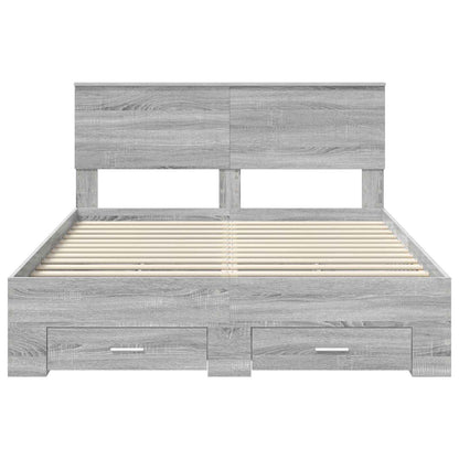 Struttura del letto con cassetto Sonoma grigio 140 x 190 cm | homemem39