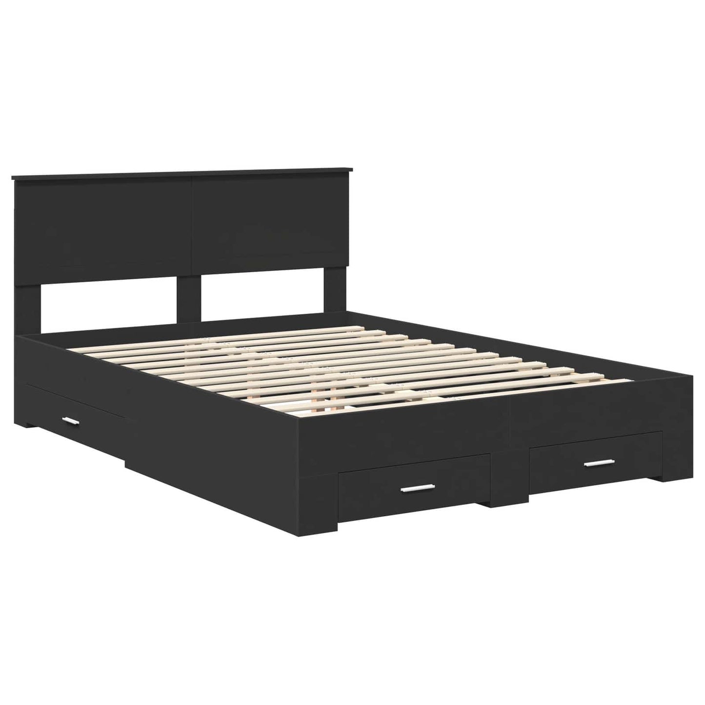 Struttura del letto Nero 135 x 190 cm Legno ingegnerizzato | homemem39