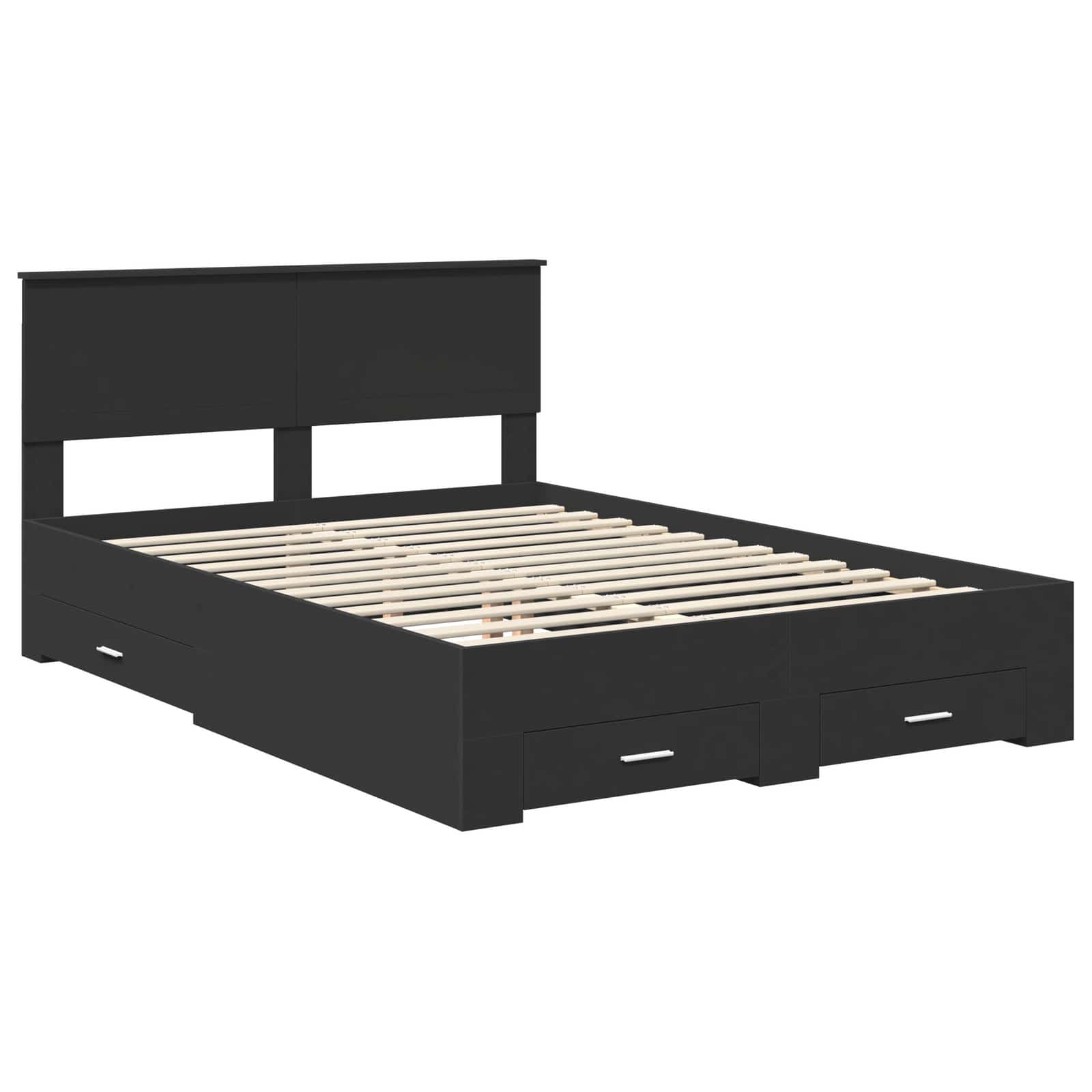 Struttura del letto Nero 135 x 190 cm Legno ingegnerizzato | homemem39