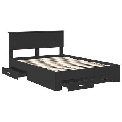 Struttura del letto Nero 135 x 190 cm Legno ingegnerizzato | homemem39