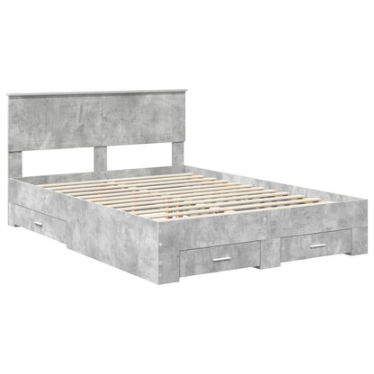 Struttura del letto con cassetto Grigio Cemento 135 x 190 cm | homemem39