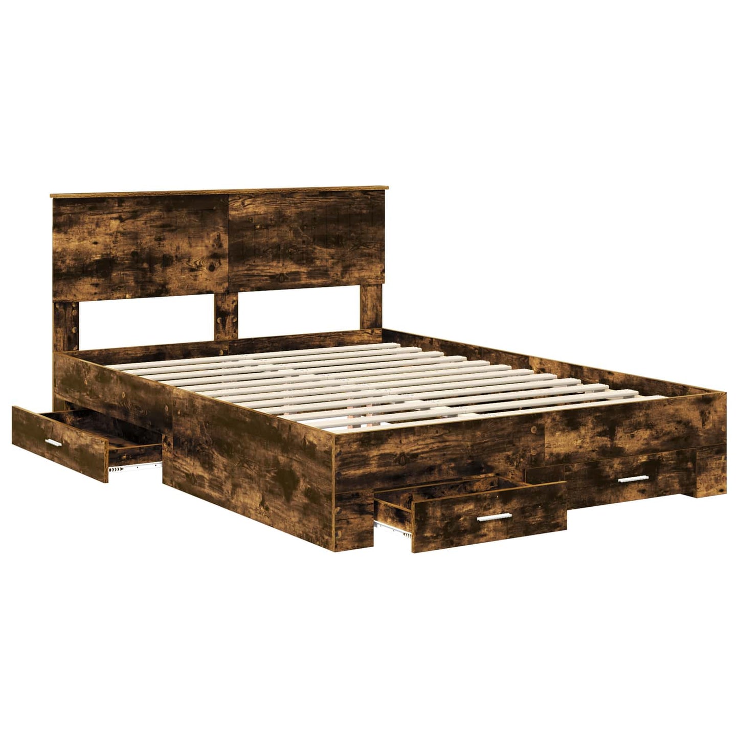 Struttura del letto con cassetto Rovere Fumo 135 x 190 cm | homemem39