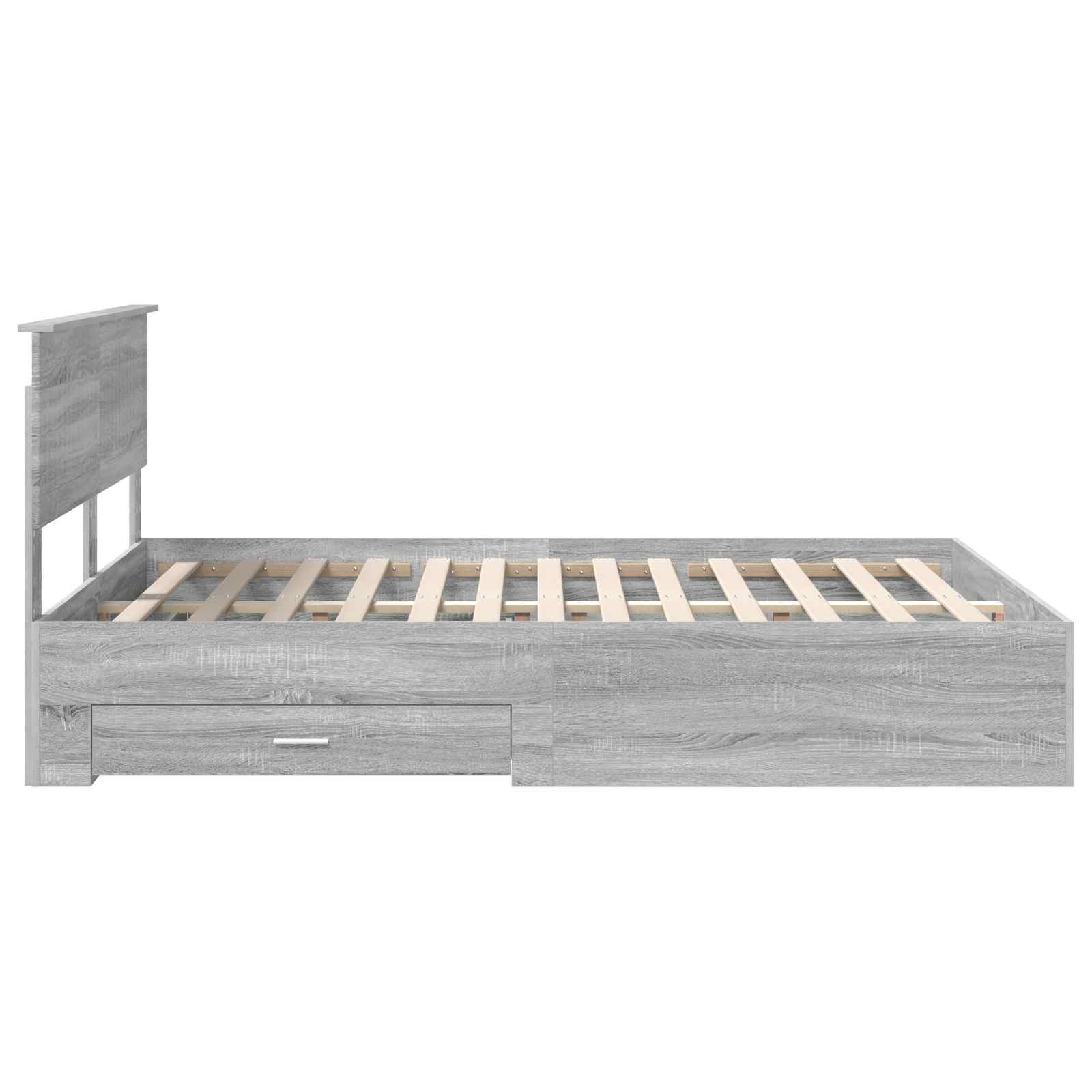 Struttura del letto con cassetto Sonoma grigio 135 x 190 cm | homemem39