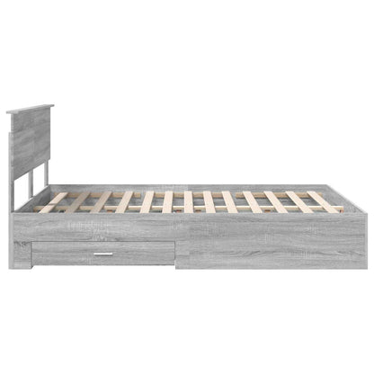 Struttura del letto con cassetto Sonoma grigio 135 x 190 cm | homemem39