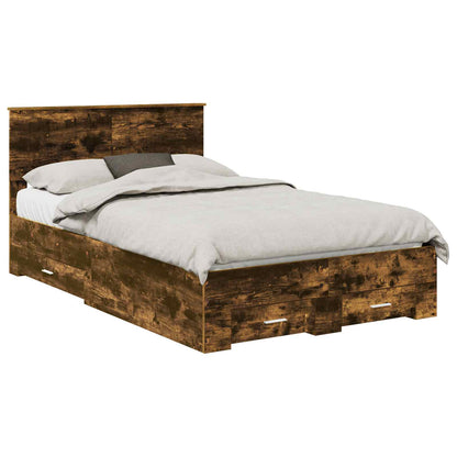 Struttura del letto con cassetto Rovere Fumo 120 x 200 cm | homemem39