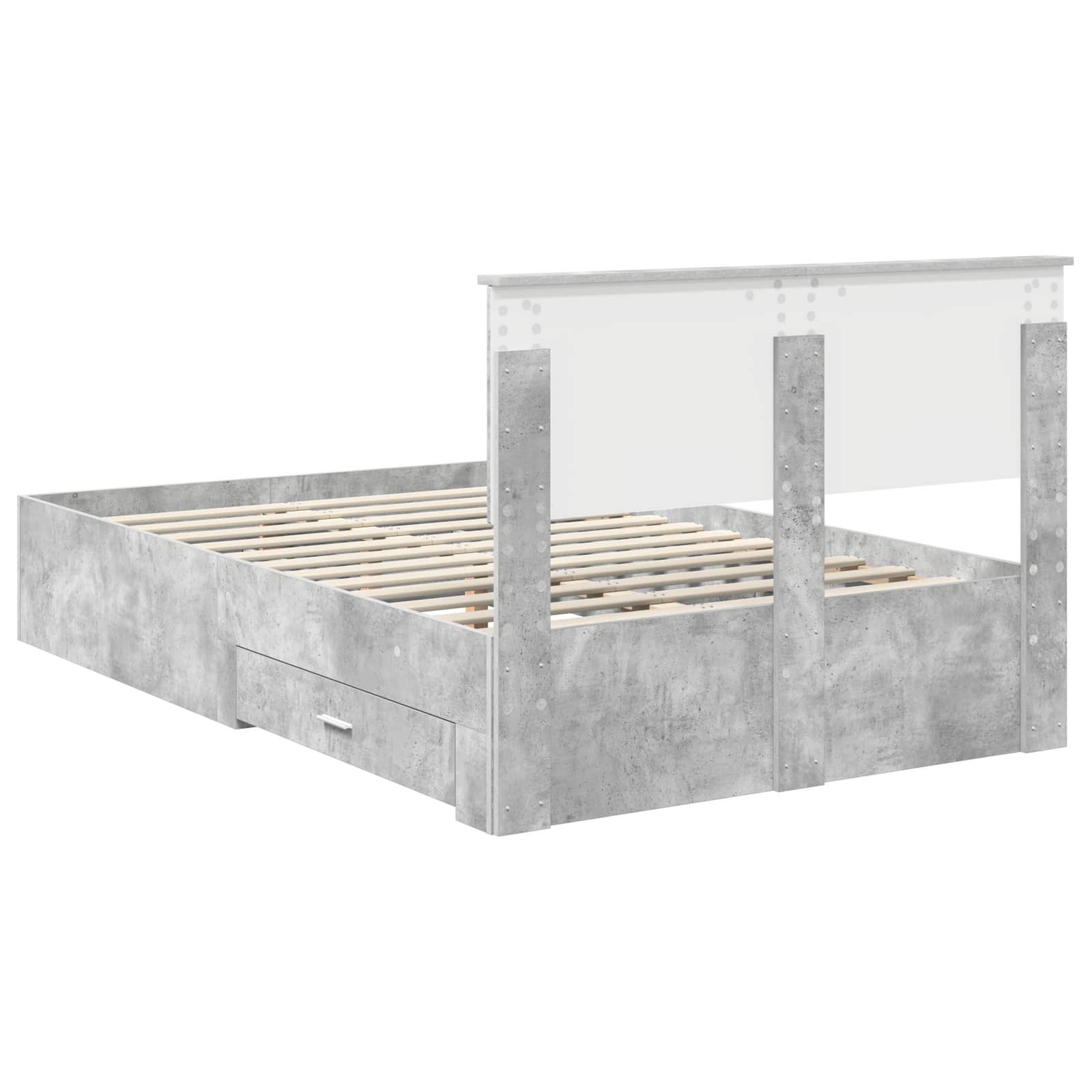Struttura del letto con cassetto Grigio Cemento 120 x 190 cm | homemem39