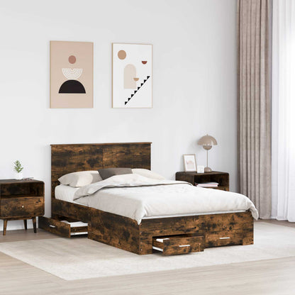Struttura del letto con cassetto Rovere Fumo 120 x 190 cm | homemem39