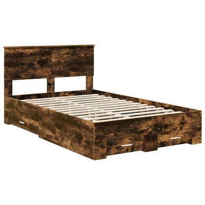 Struttura del letto con cassetto Rovere Fumo 120 x 190 cm | homemem39