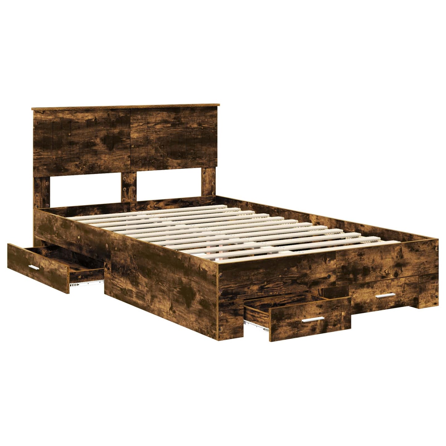 Struttura del letto con cassetto Rovere Fumo 120 x 190 cm | homemem39