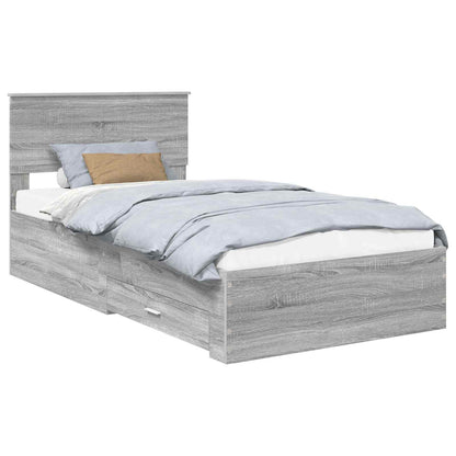 Struttura del letto con cassetto Sonoma grigio 100 x 200 cm | homemem39