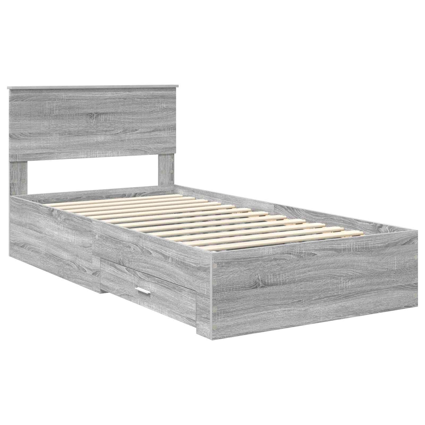 Struttura del letto con cassetto Sonoma grigio 100 x 200 cm | homemem39