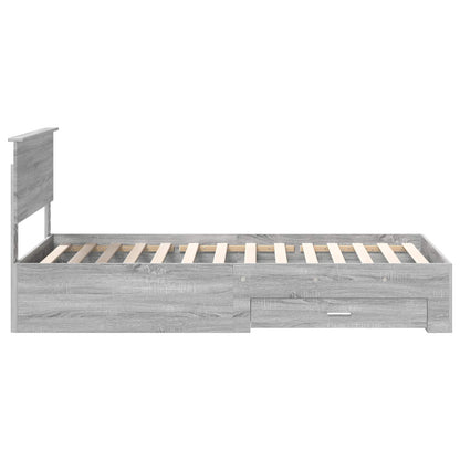 Struttura del letto con cassetto Sonoma grigio 100 x 200 cm | homemem39