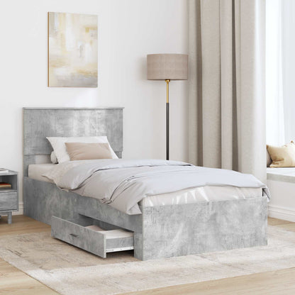 Struttura del letto con cassetto Grigio Cemento 90 x 200 cm | homemem39