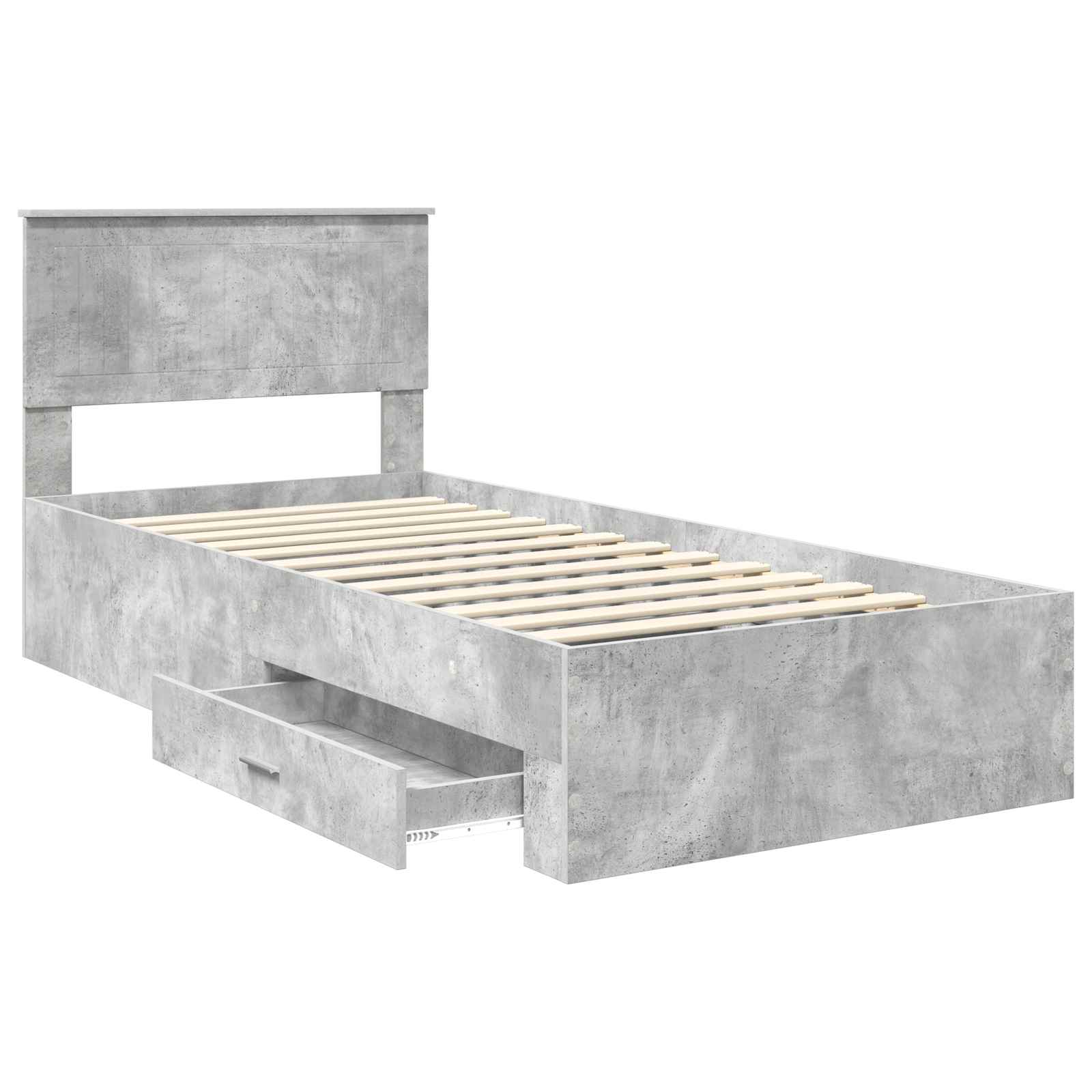 Struttura del letto con cassetto Grigio Cemento 90 x 200 cm | homemem39