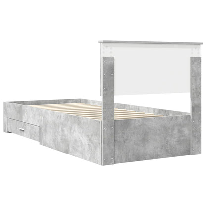 Struttura del letto con cassetto Grigio Cemento 90 x 200 cm | homemem39