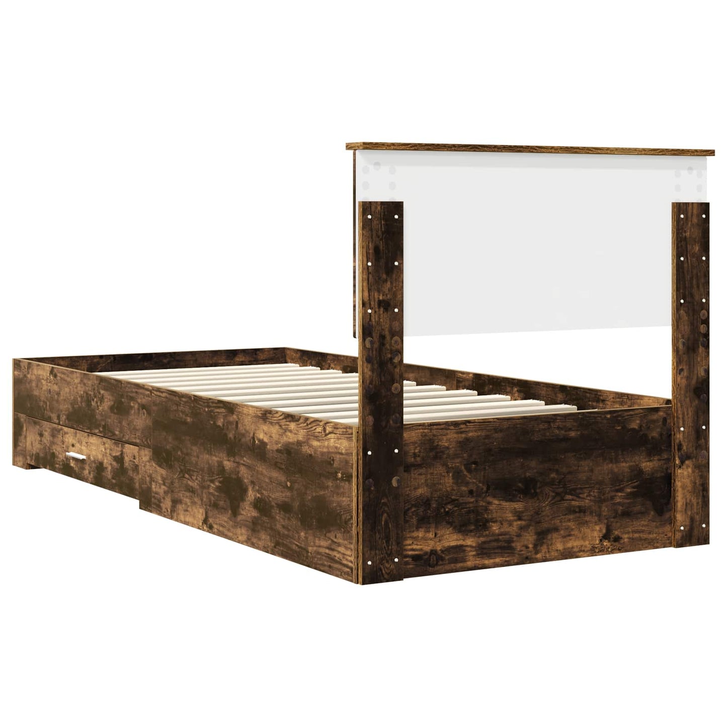 Struttura del letto con cassetto Rovere Fumo 90 x 200 cm | homemem39