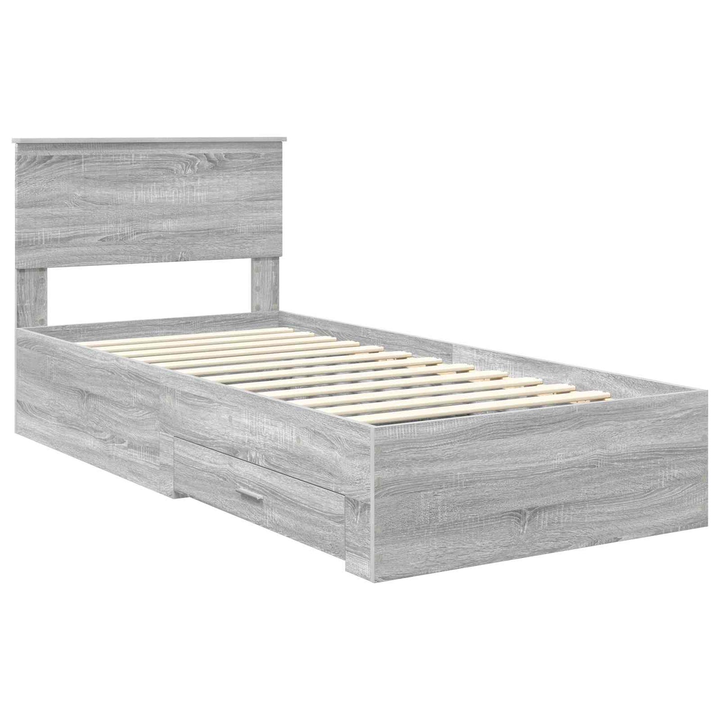 Struttura del letto con cassetto Sonoma grigio 90 x 200 cm | homemem39