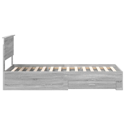 Struttura del letto con cassetto Sonoma grigio 90 x 200 cm | homemem39