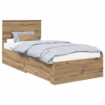 Struttura del letto con cassetto Rovere Artigianale 90 x 200 cm | homemem39