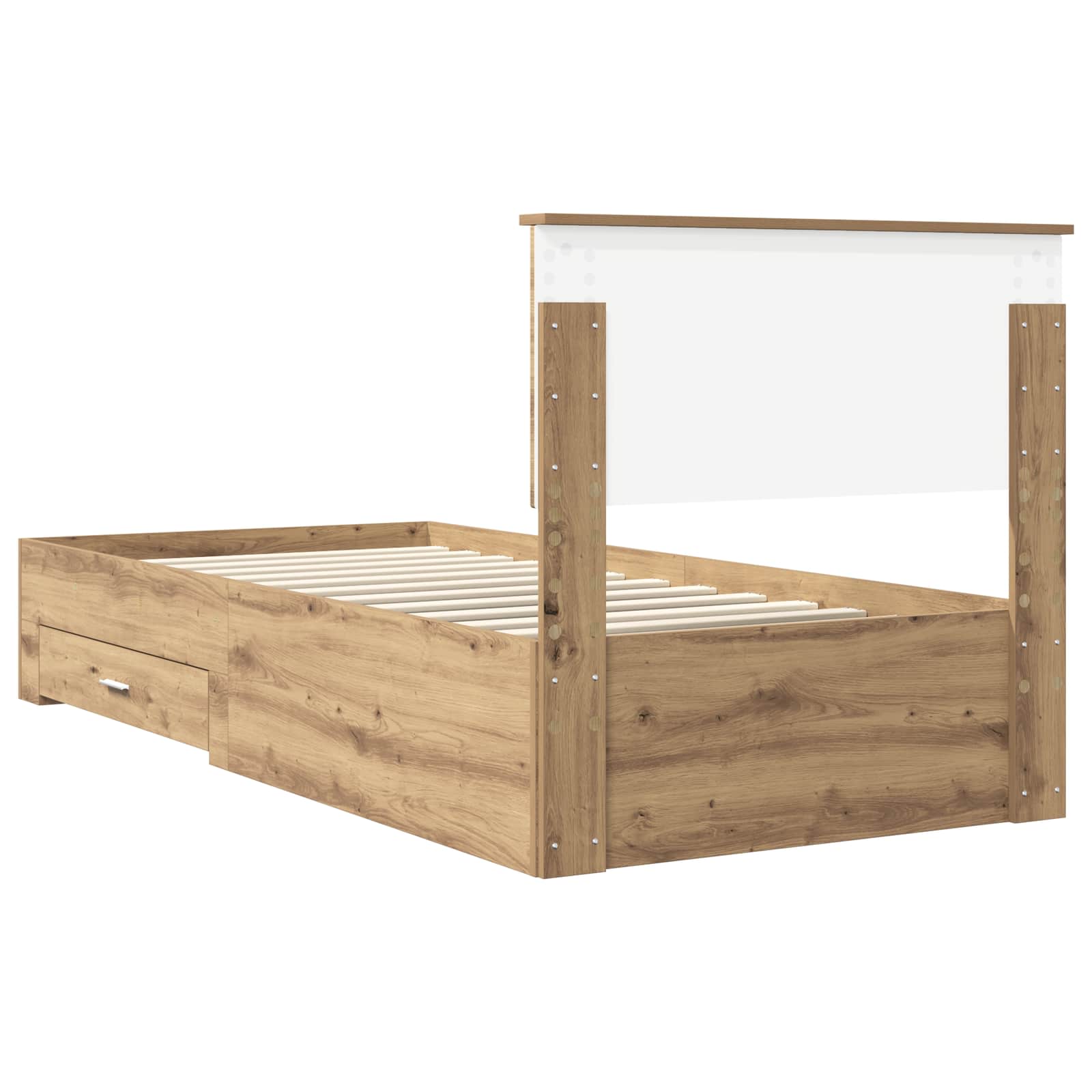 Struttura del letto con cassetto Rovere Artigianale 90 x 200 cm | homemem39