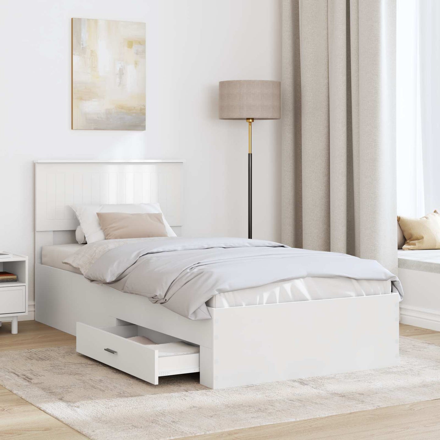 Struttura del letto Bianco 90 x 190 cm Legno ingegnerizzato | homemem39