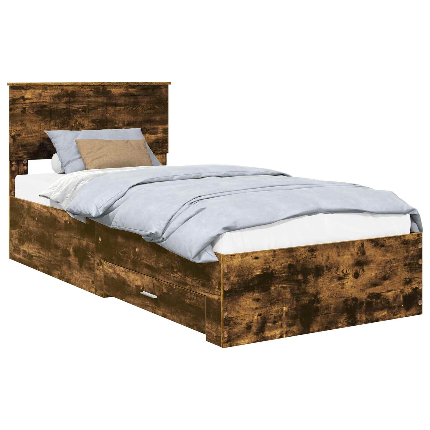 Struttura del letto con cassetto Rovere Fumo 90 x 190 cm | homemem39