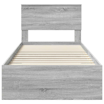 Struttura del letto con cassetto Sonoma grigio 90 x 190 cm | homemem39