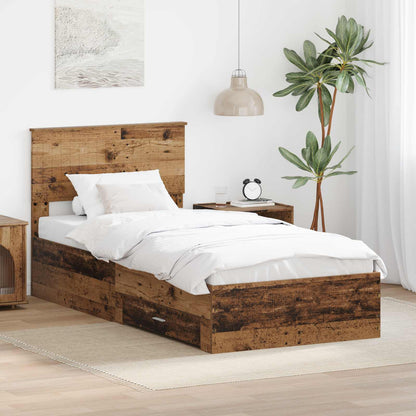 Struttura del letto con cassetto Legno antico 90 x 190 cm | homemem39