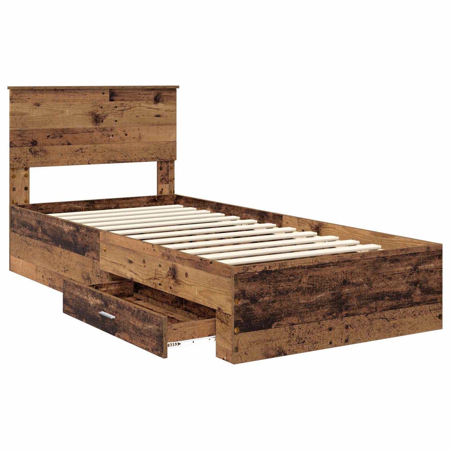 Struttura del letto con cassetto Legno antico 90 x 190 cm | homemem39