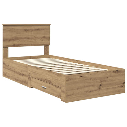 Struttura del letto con cassetto Rovere Artigianale 90 x 190 cm | homemem39
