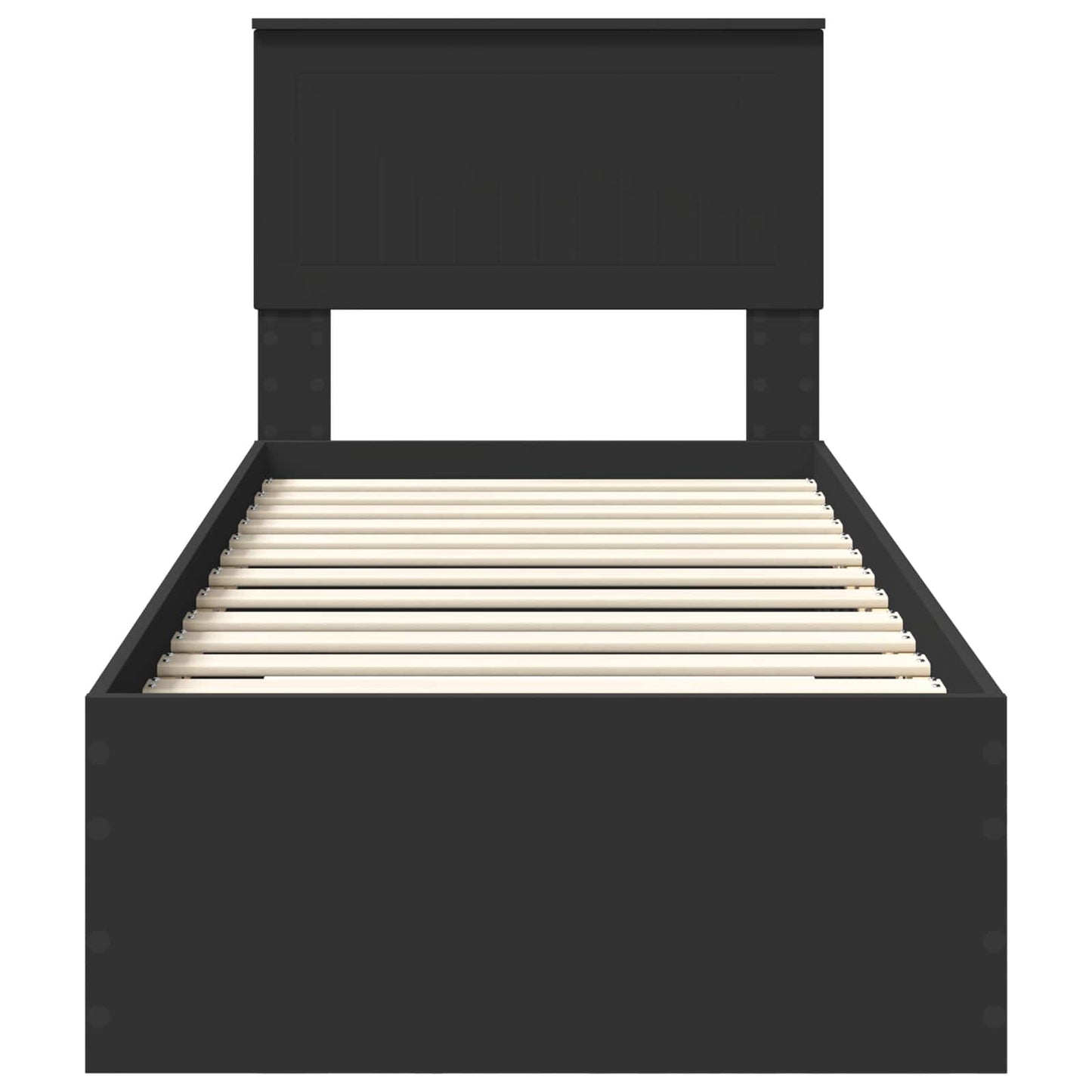 Struttura del letto con cassetto Nero e Argento 75 x 190 cm | homemem39