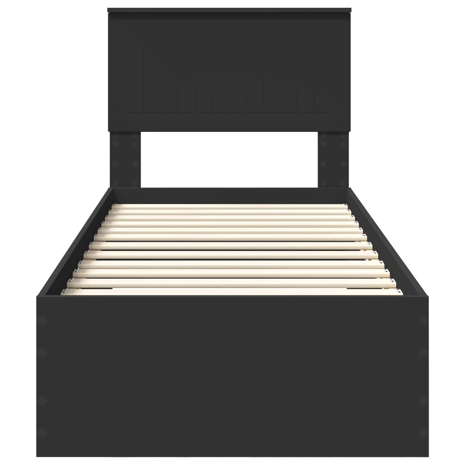 Struttura del letto con cassetto Nero e Argento 75 x 190 cm | homemem39