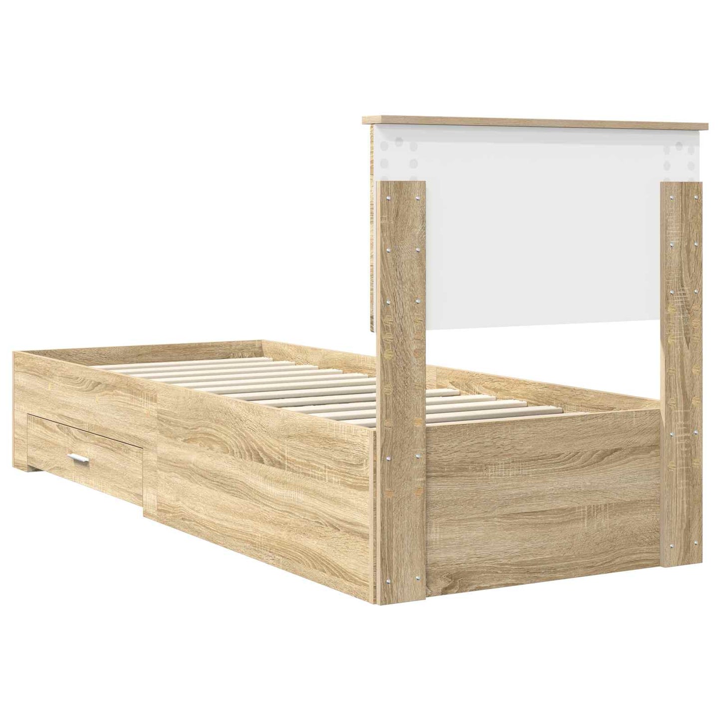 Struttura del letto Rovere Sonoma e Argento 75 x 190 cm | homemem39