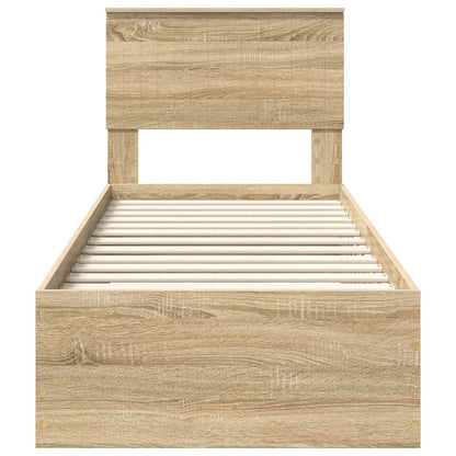 Struttura del letto Rovere Sonoma e Argento 75 x 190 cm | homemem39
