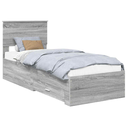 Struttura del letto Grigio Sonoma e Argento 75 x 190 cm | homemem39