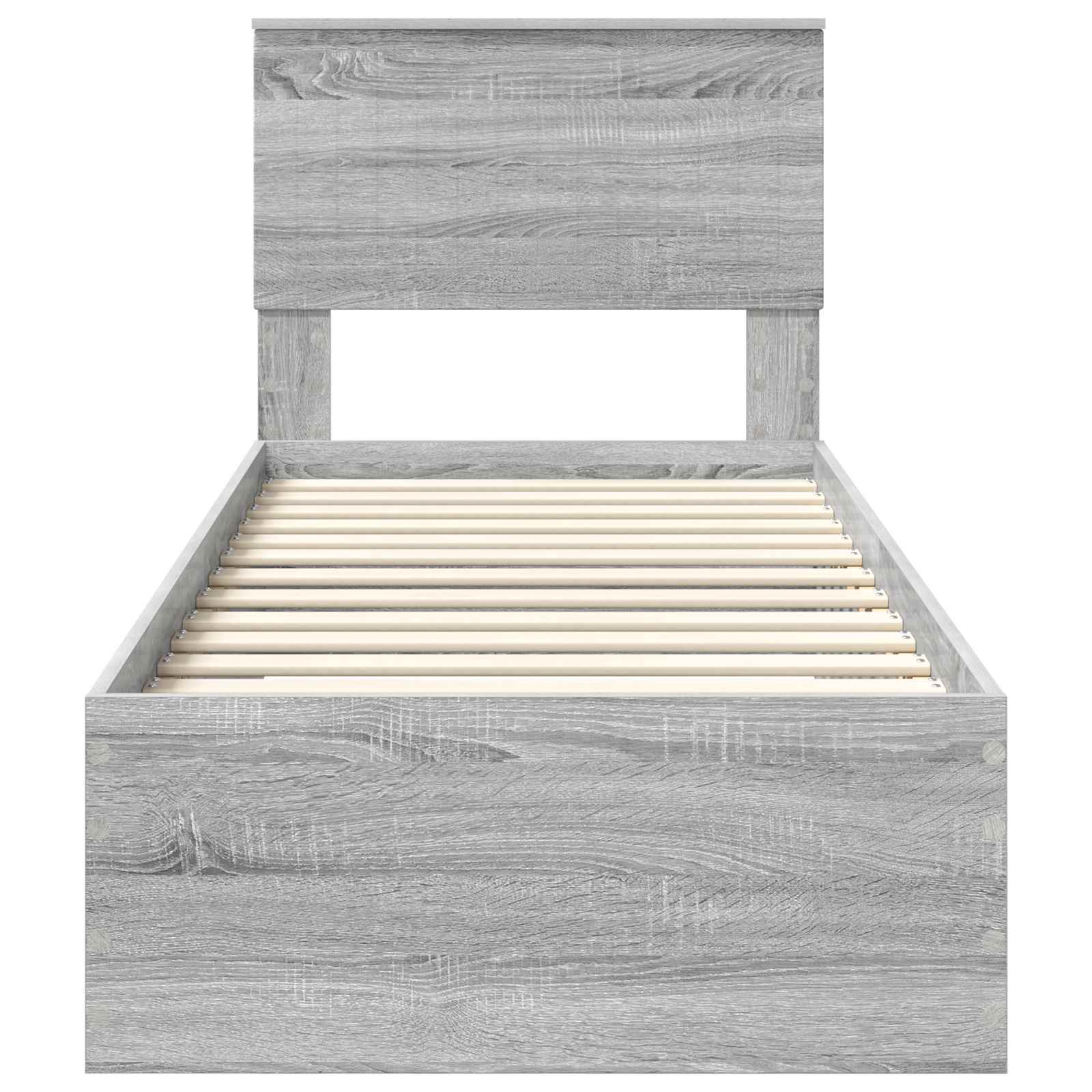 Struttura del letto Grigio Sonoma e Argento 75 x 190 cm | homemem39