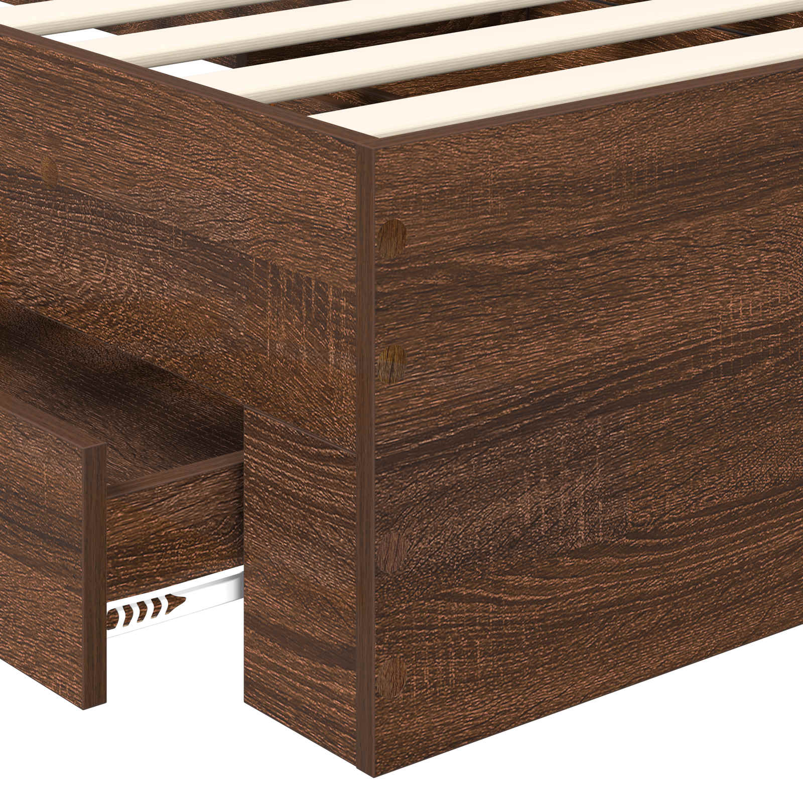 Struttura del letto Rovere Marrone e Argento 75 x 190 cm | homemem39